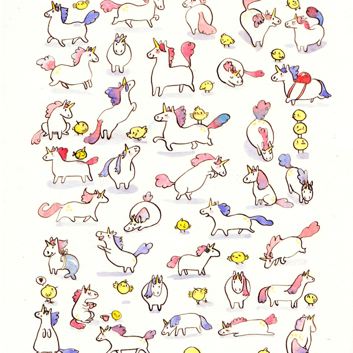 illustration animaux licornes