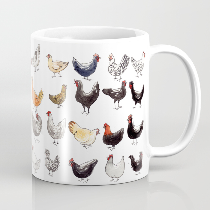 cadeau original fete des meres mug poules 