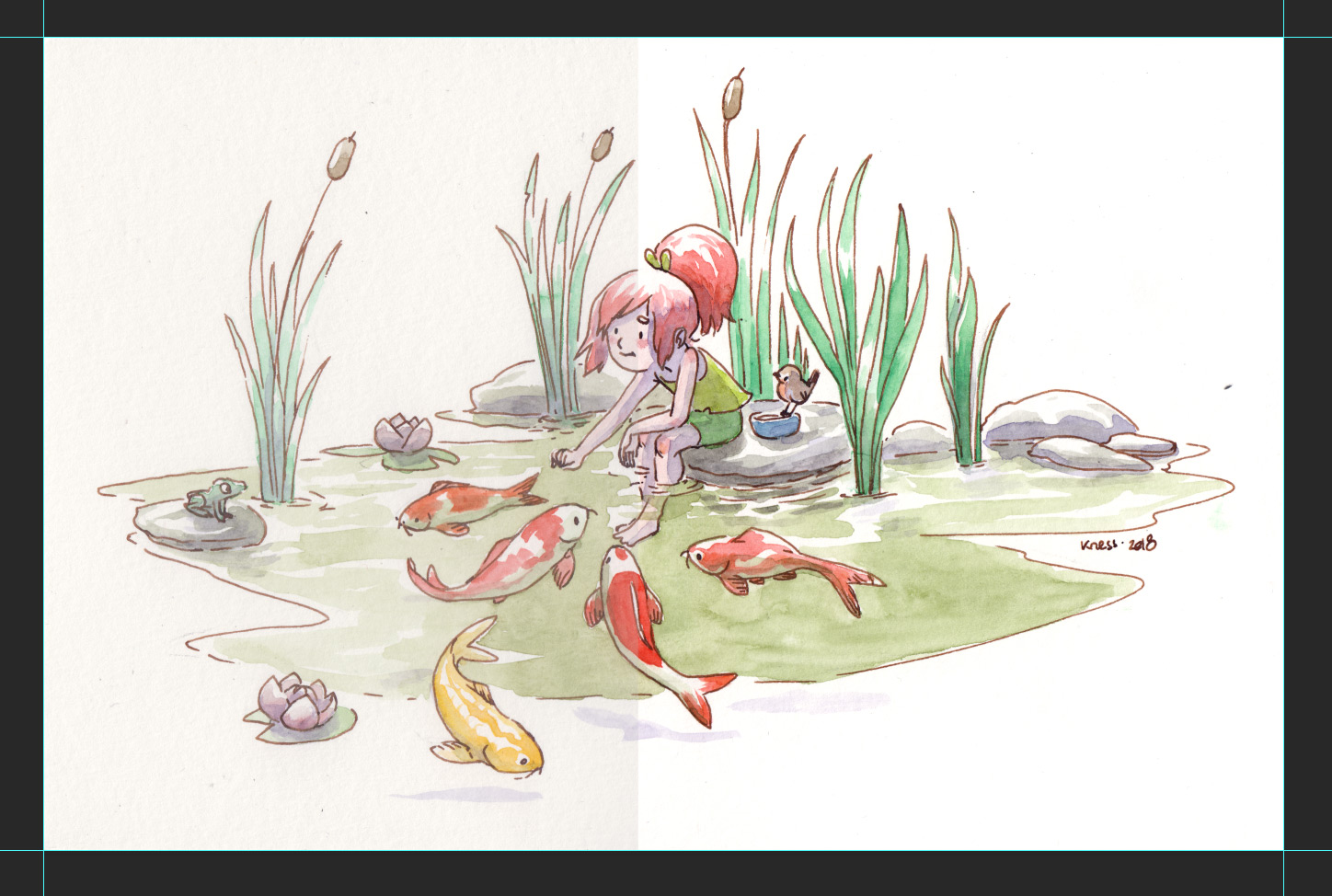 Scanner Et Retoucher Une Aquarelle Avec Papier Blanc