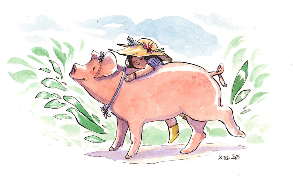 illustration cochon mignon