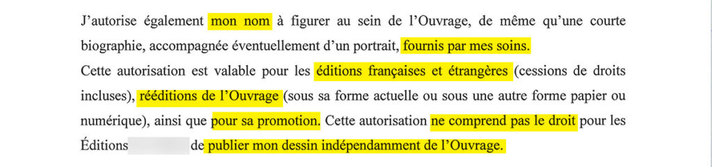 Contrat edition : autorisations