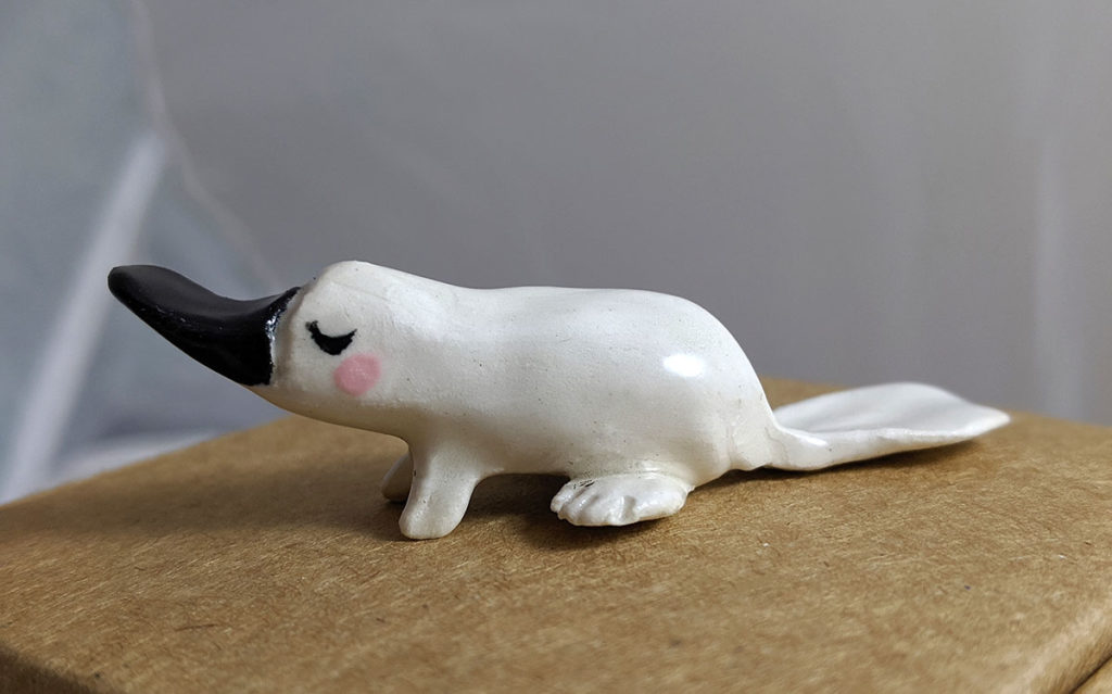 ornithorynque ceramique figurine