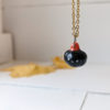 porcelain pumpkin pendant black