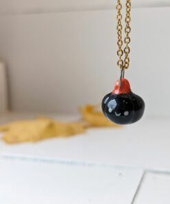 porcelain pumpkin pendant black