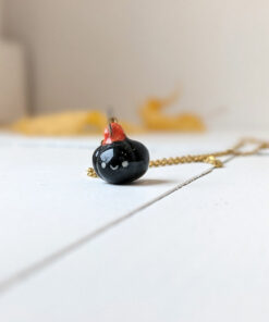 porcelain pumpkin pendant black