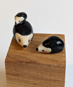 hedgehog family porcelain figurines