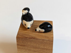 hedgehog family porcelain figurines