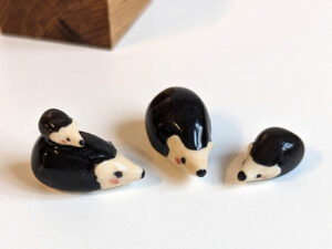 hedgehog family porcelain figurines