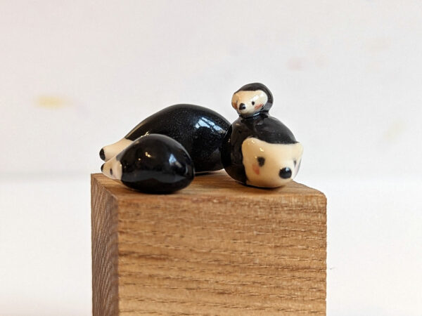 hedgehog family porcelain figurines