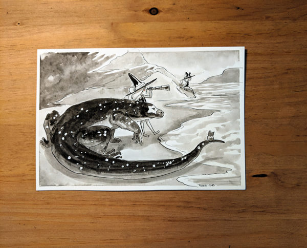 inktober dessin komodo dragon