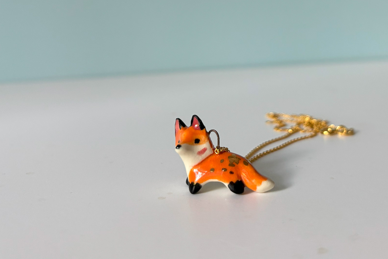 Pendant - Red Fox and Gold