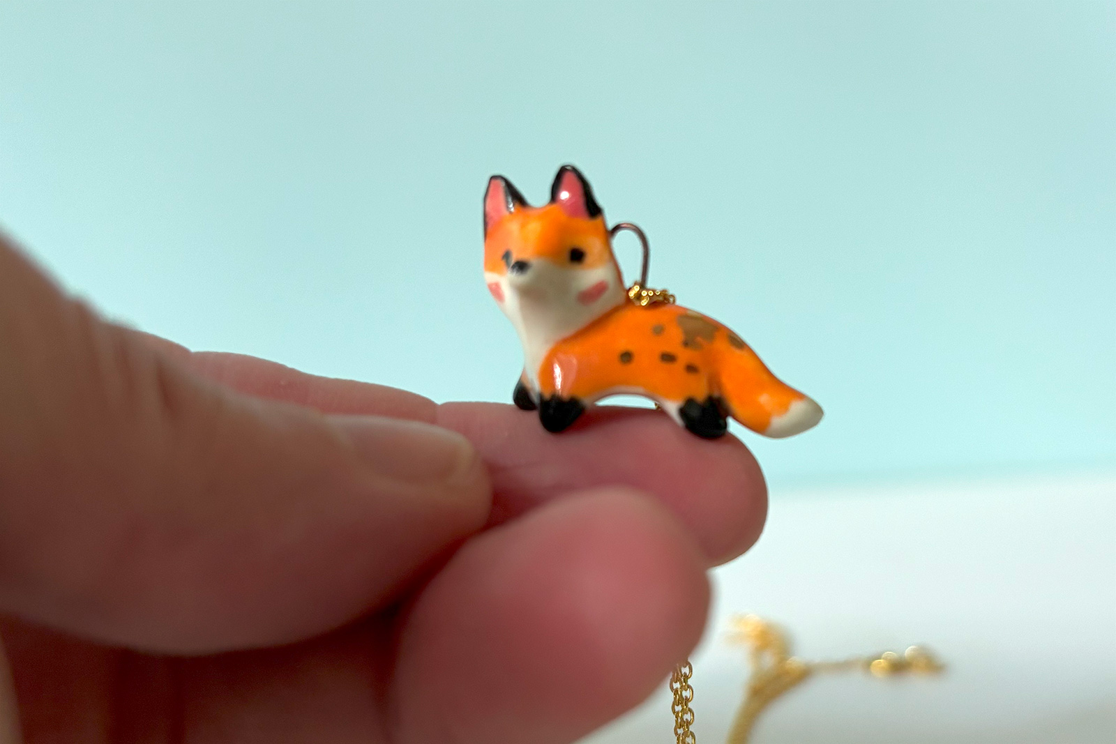 Alternative view of Pendant - Red Fox and Gold