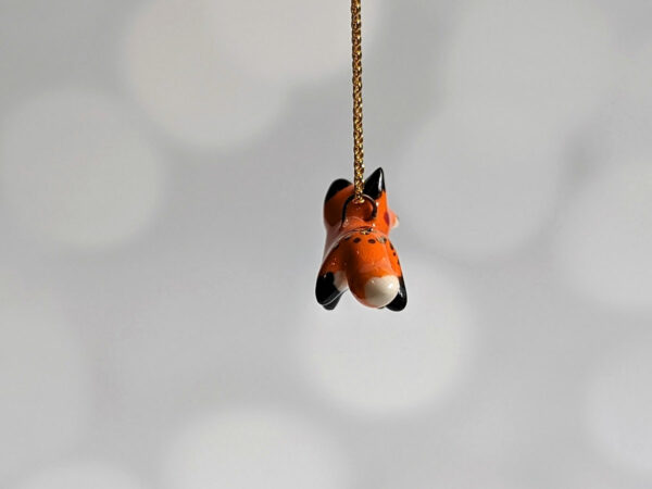 red fox pendant porcelain and gold