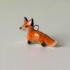 cute red fox pendant porcelain and gold
