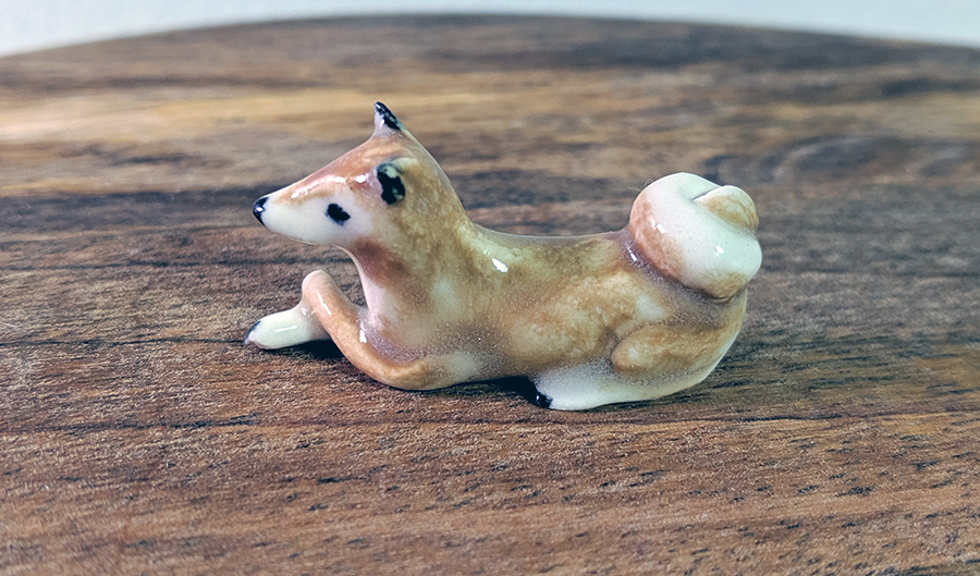 miniature ceramic animal dog 