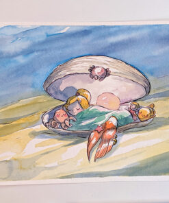 baby mermaid watercolor