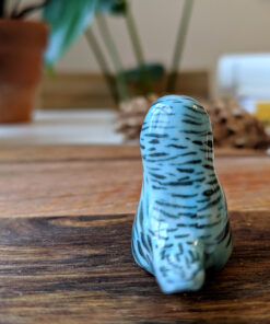 perruche bleue céramique dos