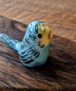 blue parakeet ceramic figure