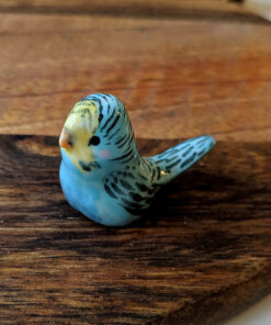 blue parakeet ceramic figure