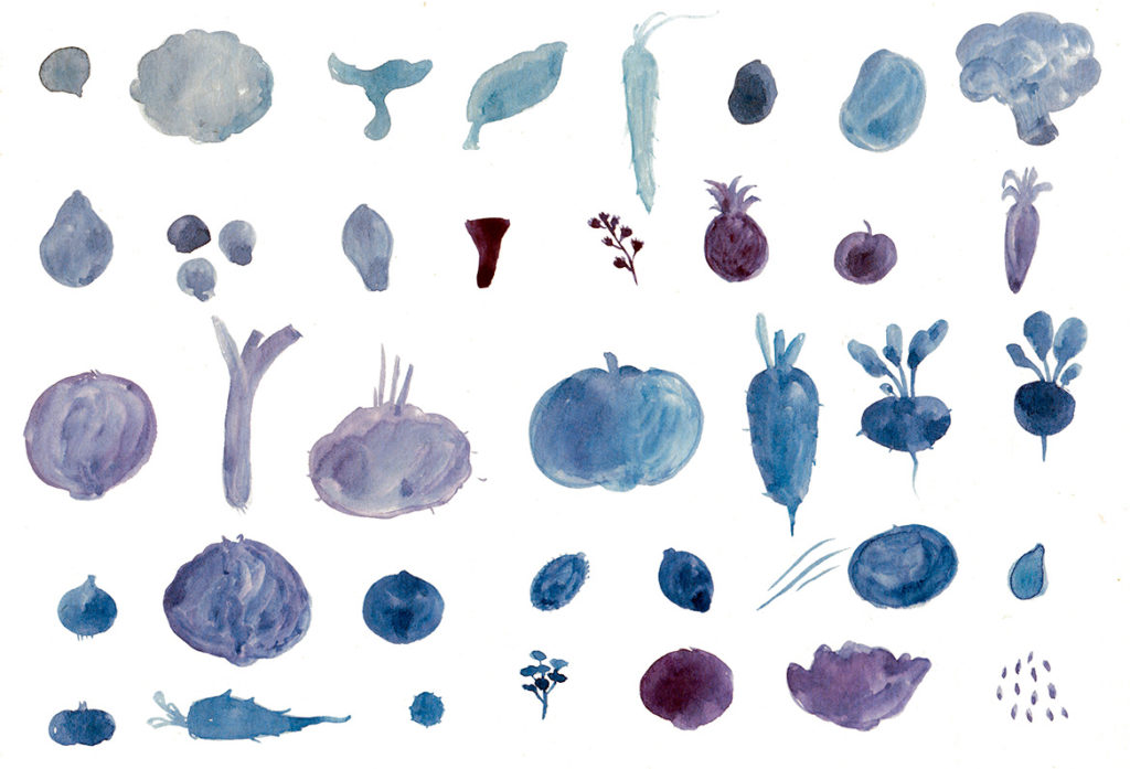 illustration cuisine mosaique silhouettes legumes