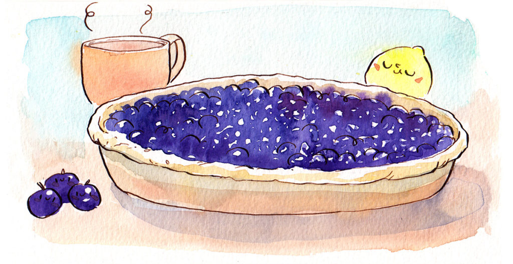 illustrated recipe blueberry pie