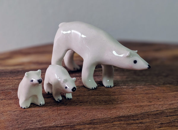 polar bear ceramic figurine