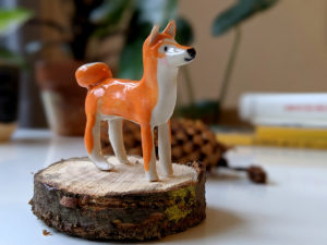 shiba inu ceramique miniature