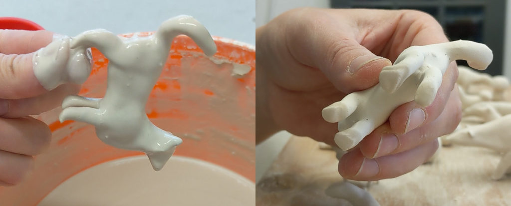 Glazing of the tiger figurine