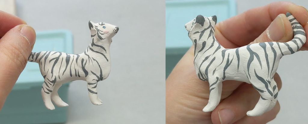 figurine de tigre après cuisson biscuit