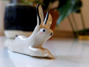 splooted ceramic bunny