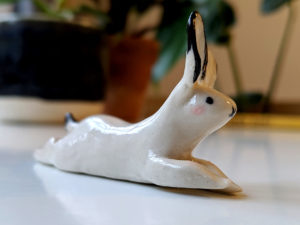 splooted ceramic bunny