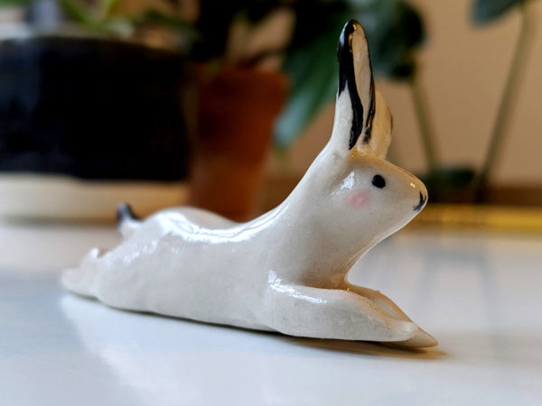 splooted ceramic bunny