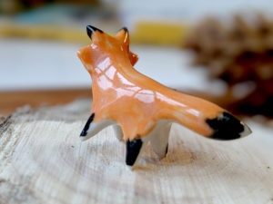 tiny red fox porcelain