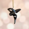 porcelain orca pendant