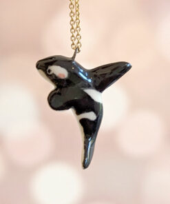 porcelain orca pendant