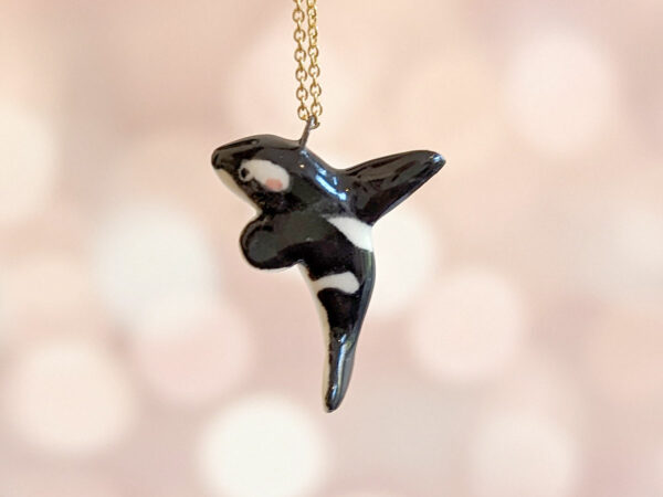 porcelain orca pendant