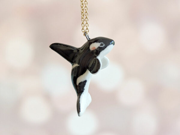 porcelain orca pendant