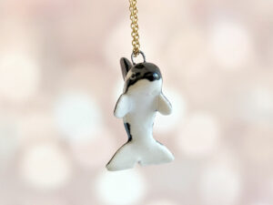 porcelain orca pendant