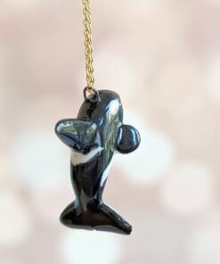 porcelain orca pendant