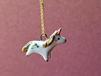 Pendentif licorne blanche et or – Image 4