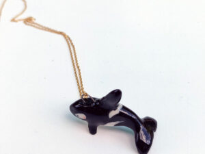 porcelain orca pendant