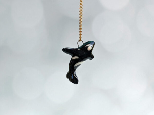 porcelain orca pendant