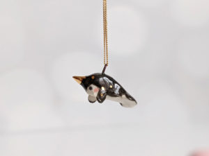 ceramic jewelry narwhal pendant dark gold