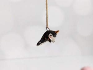 ceramic jewelry narwhal pendant dark gold