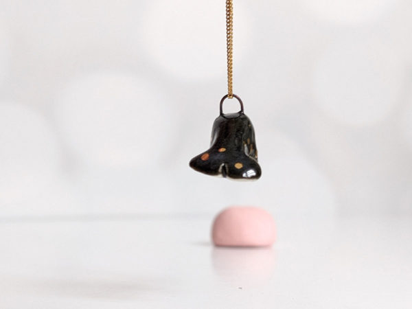 ceramic jewelry narwhal pendant dark gold