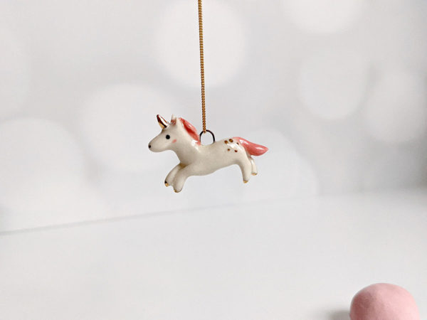 porcelain pendant unicorn