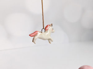 porcelain pendant unicorn