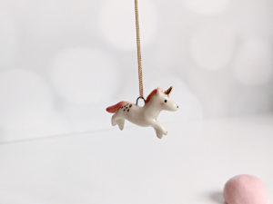 porcelain pendant unicorn