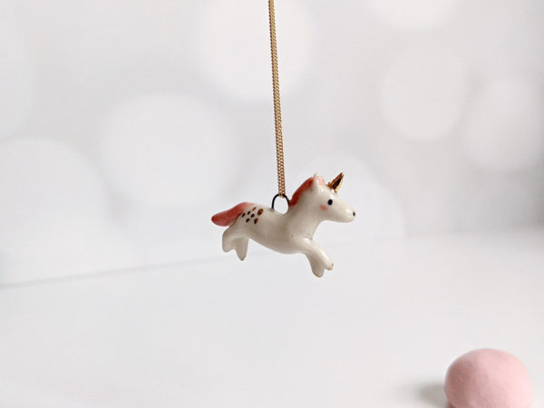porcelain pendant unicorn