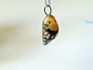 cockatiel ceramics gold pendant